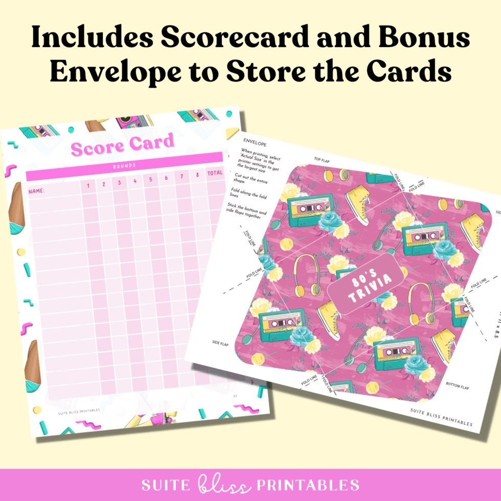 Printable 80s Trivia Questions And Answers Game Suite Bliss Printables