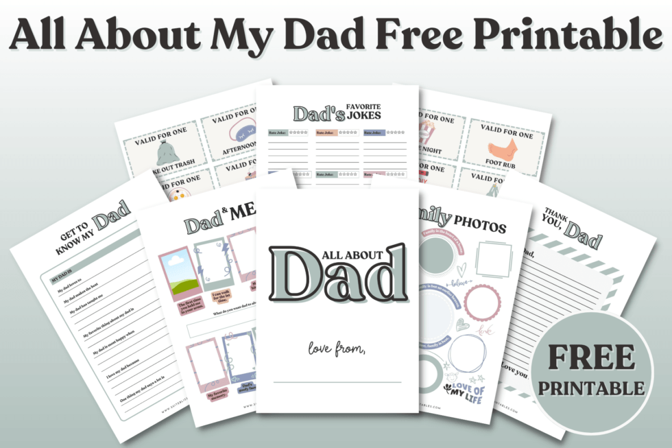 All About My Dad Free Printable: Awesome Dad Gifts