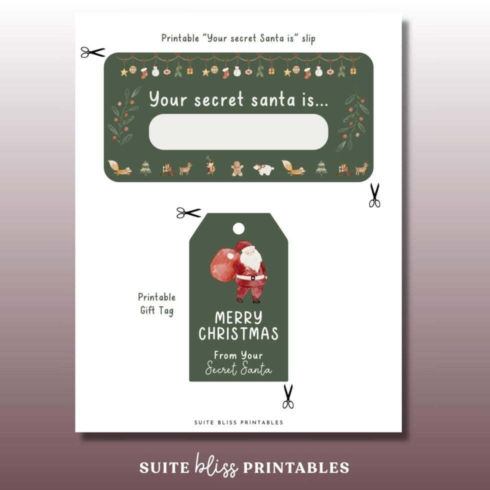 Secret Santa Questionnaire • Suite Bliss Printables